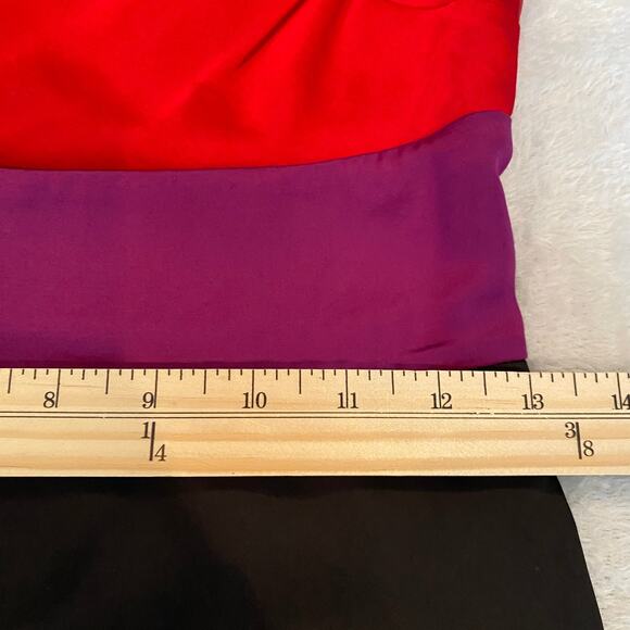 Express Y2K Colorblock Midi Slip Dress Women XS Black Red Purple Vampirecore NEW - Picture 9 of 11
